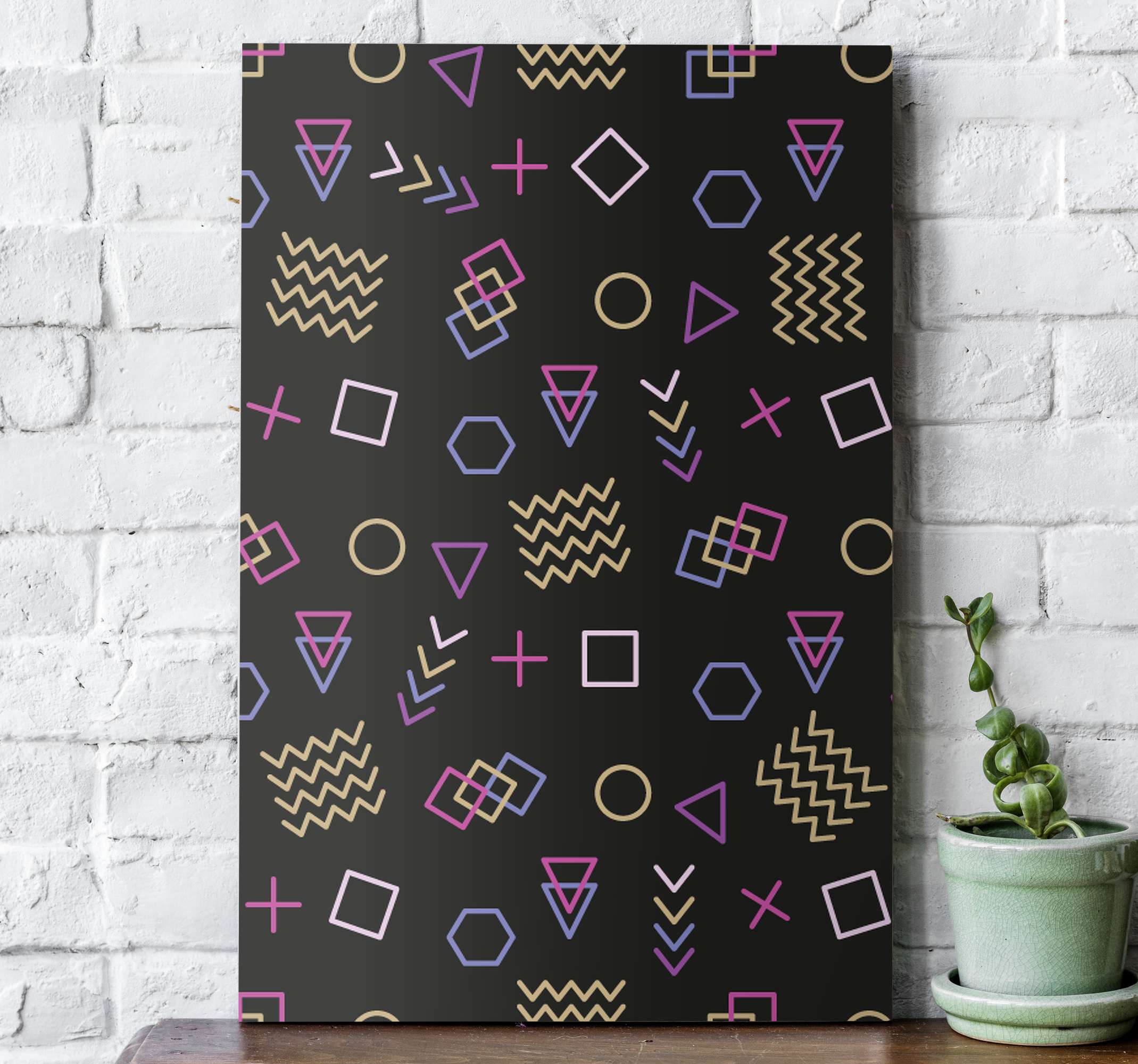 多彩涂鸦80 年代图案复古墙版画 Tenstickers