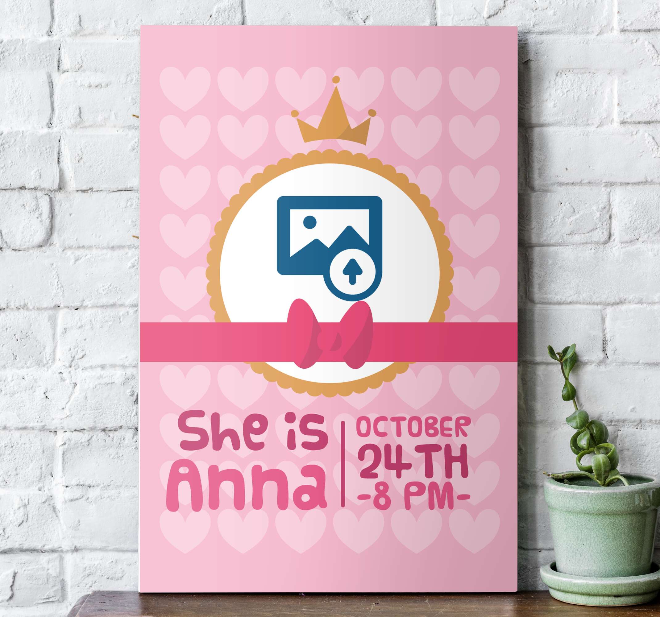 Tableau Personnalise Photo Personnalisee Bebe Rose Tenstickers