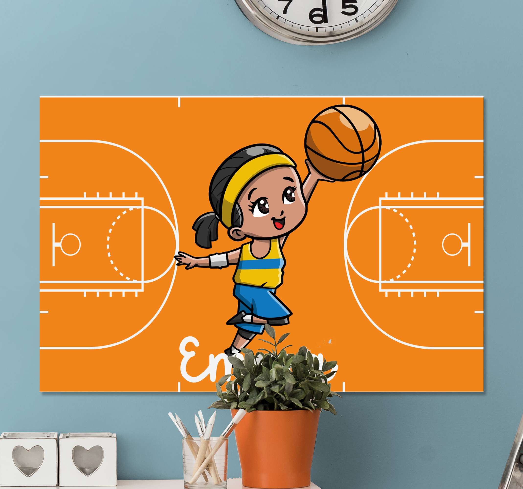 T-shirt infantil de jogador de basquete feminino - TenStickers