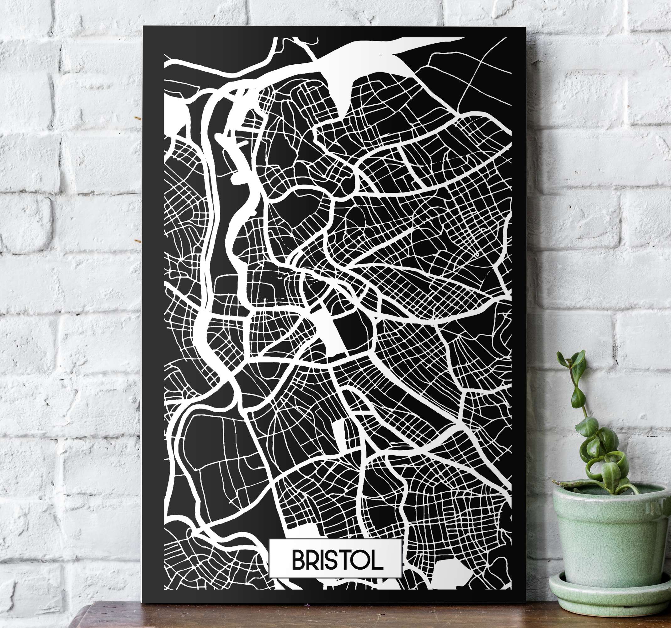 Bristol Topographic Map city canvas prints - TenStickers