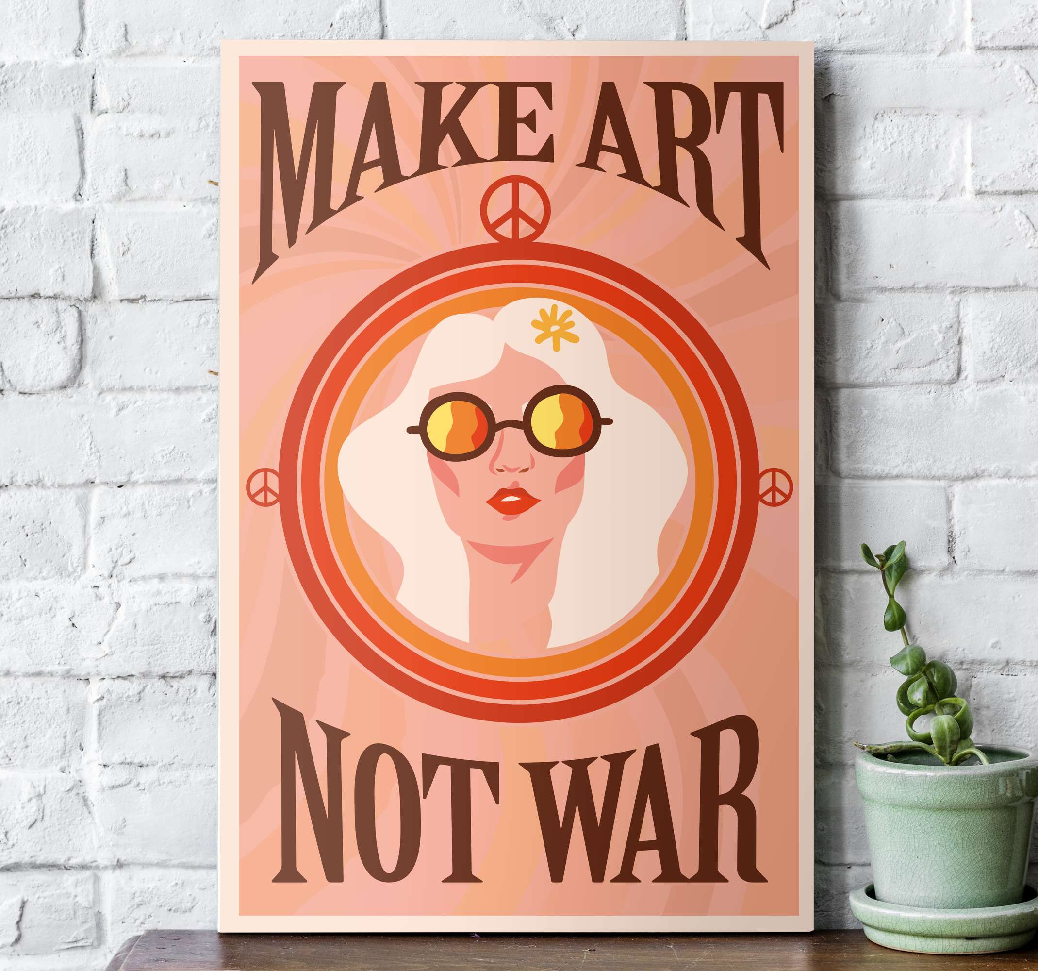 Make art not war wall art quote prints TenStickers
