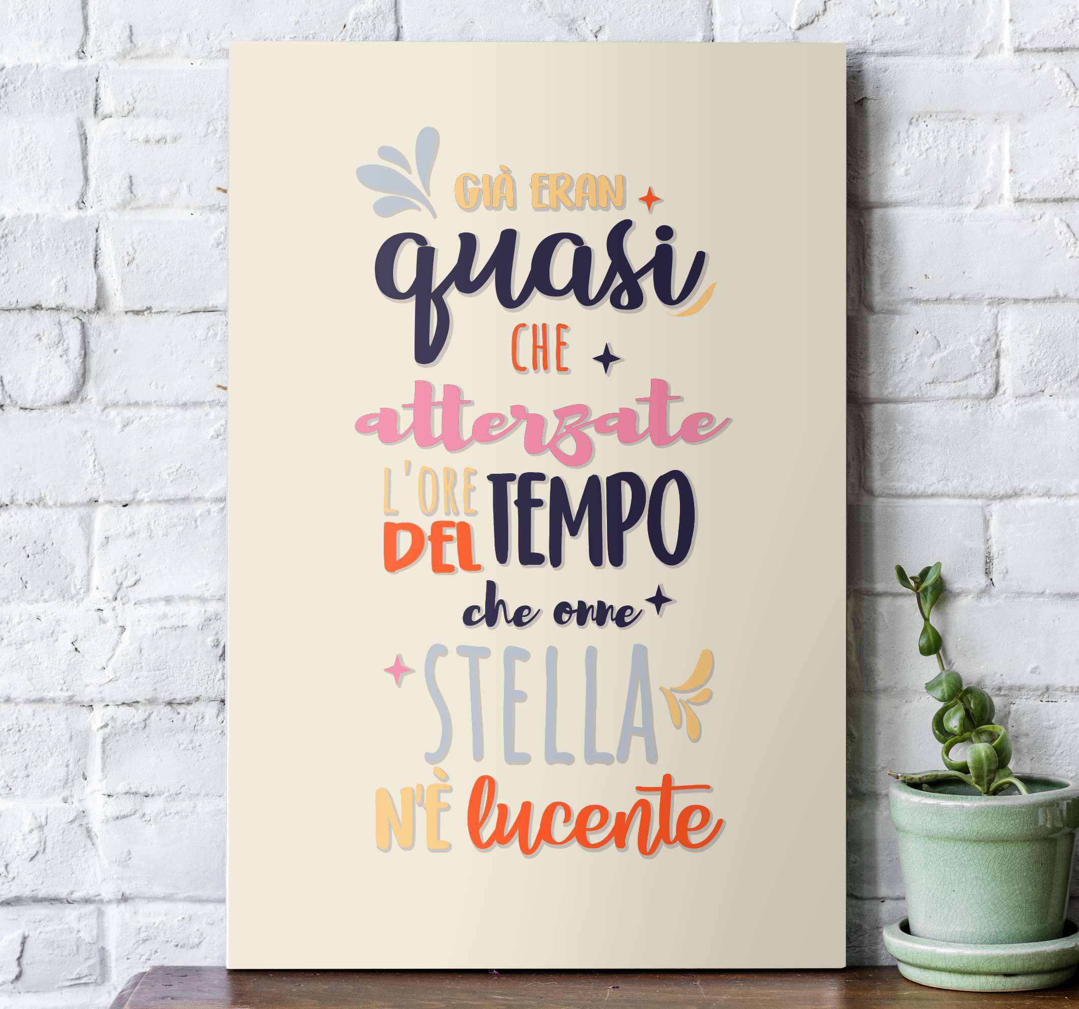 Decorazione da parete con frasi motivazionali, quadro scritte, mixed media  -  Italia