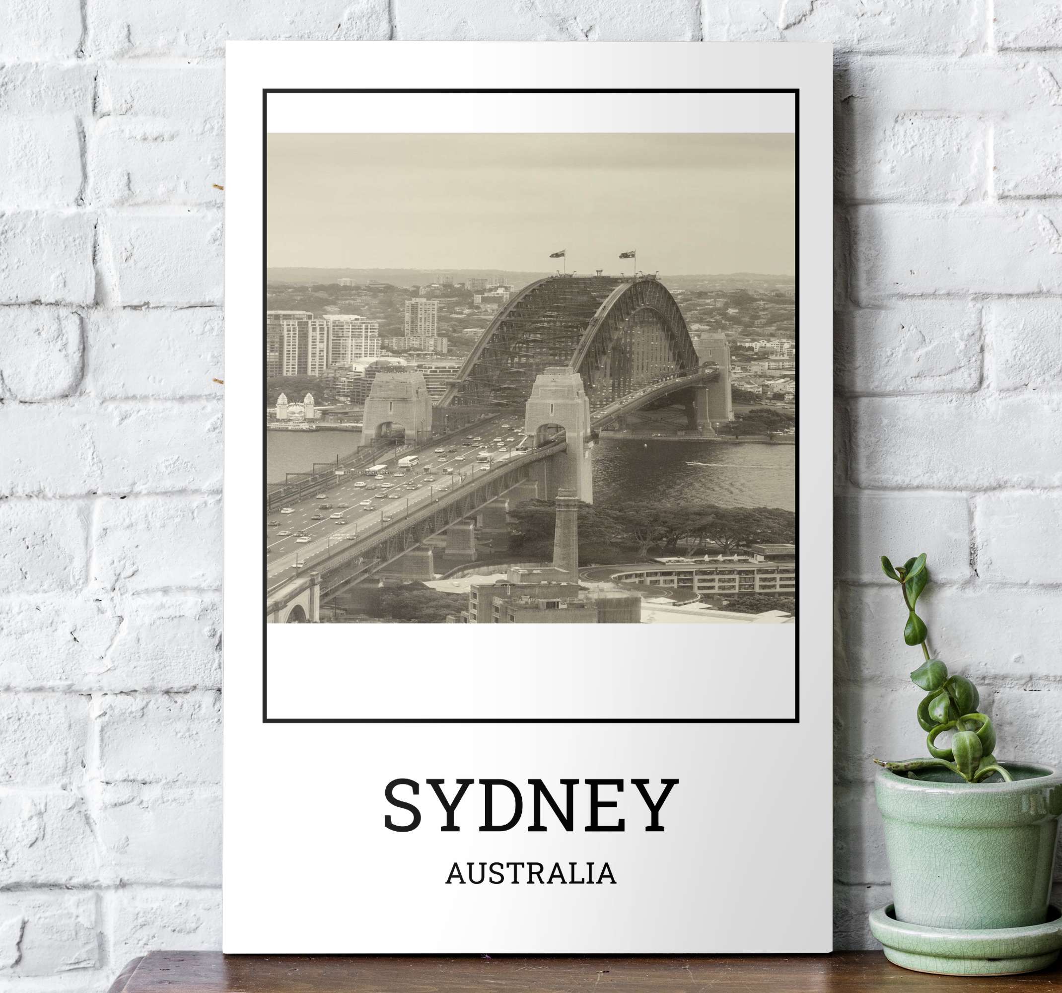 Black And White Sydney Cityscape Wall Art Canvas TenStickers