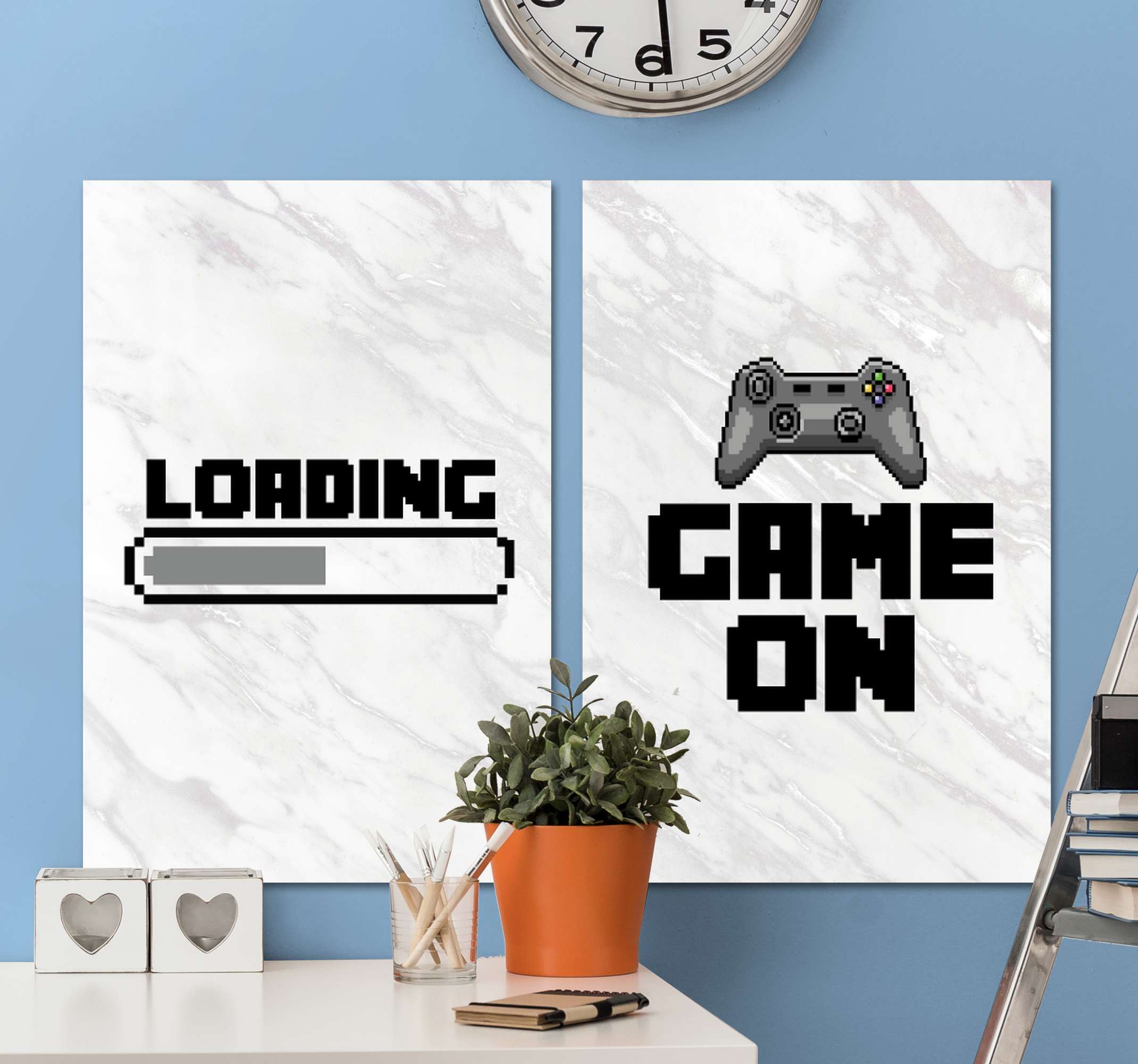 loading and game on video game canvas art TenStickers
