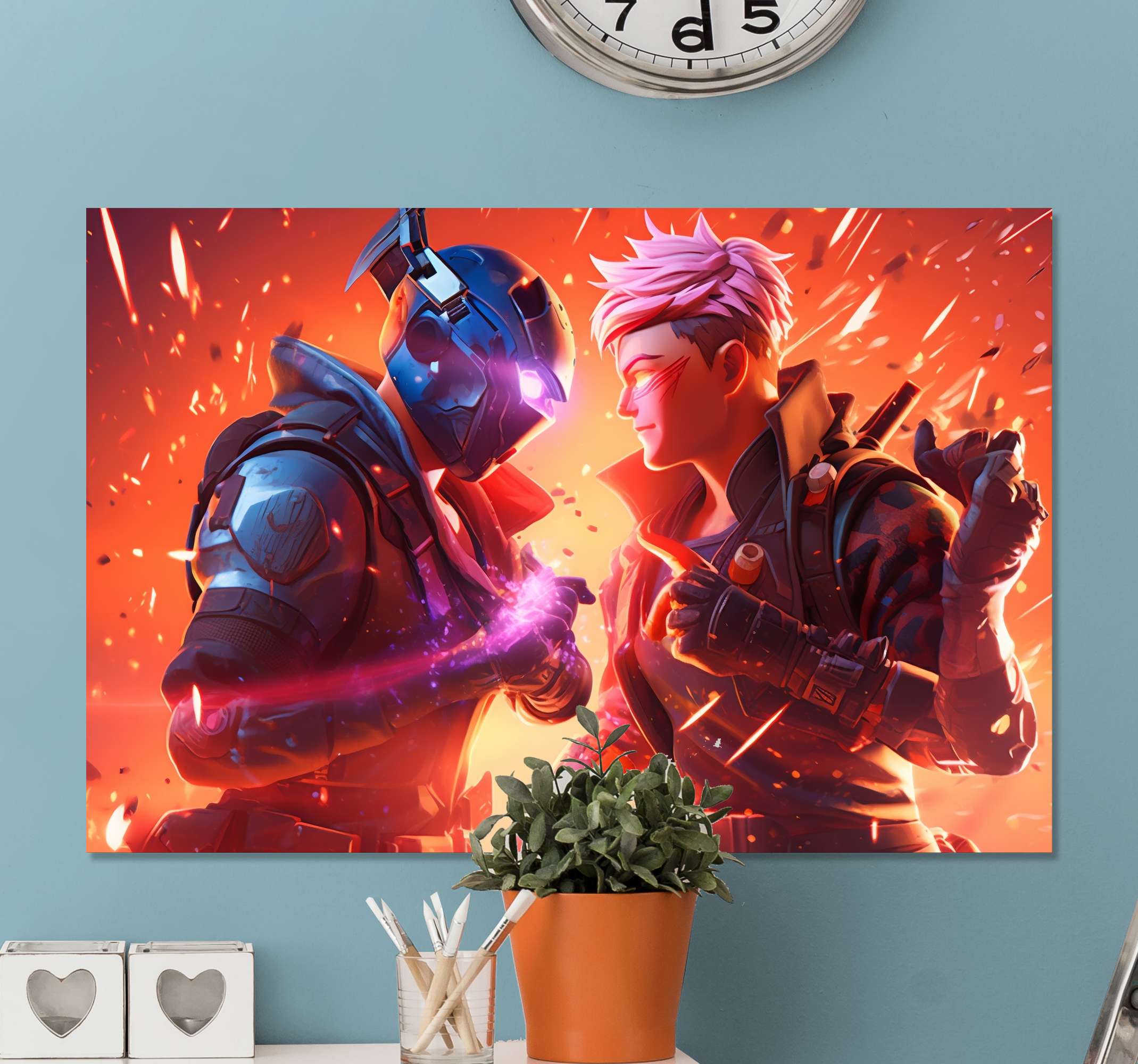 Epic fight video game canvas art TenStickers