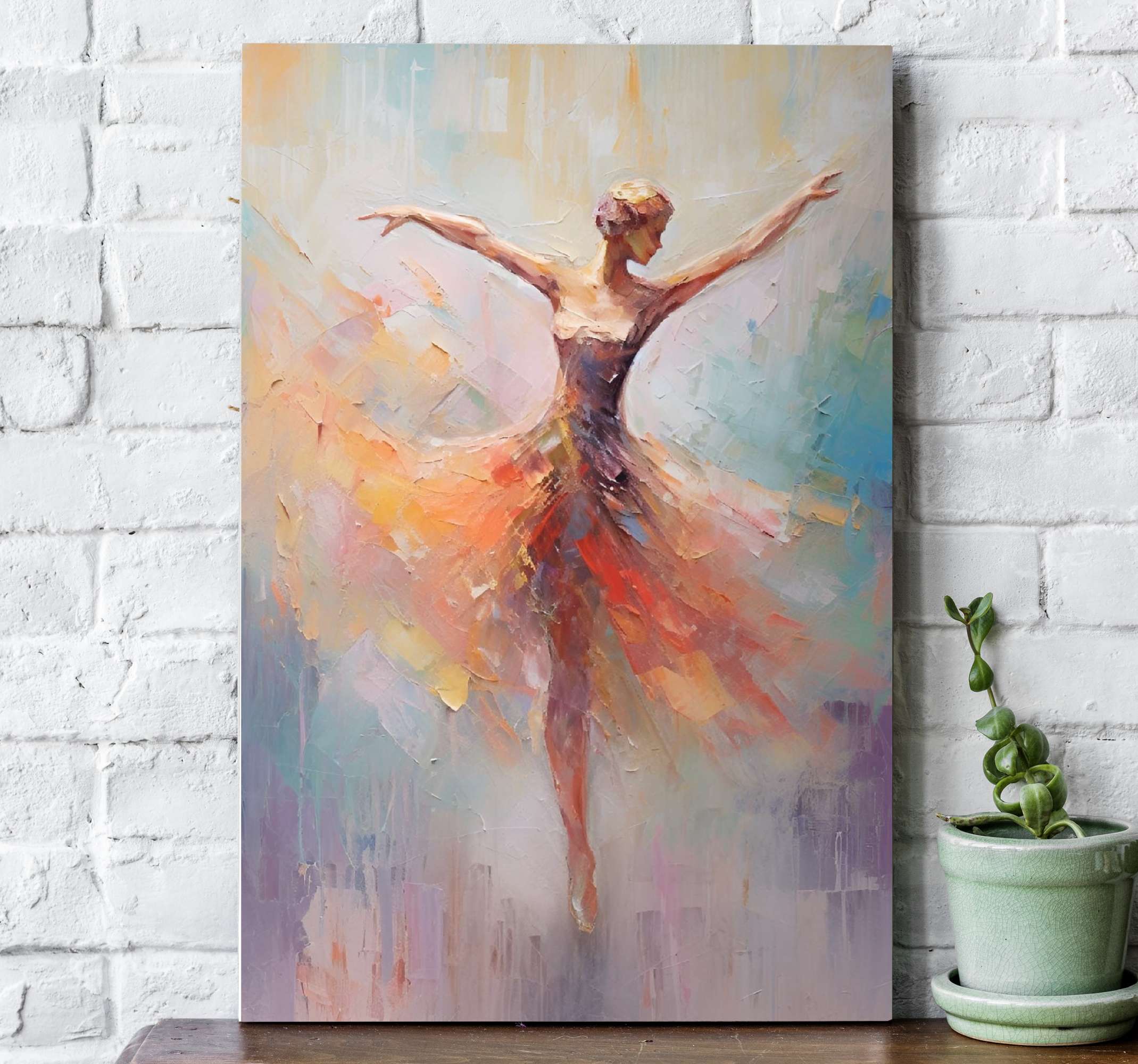 Ballet Dancer Painting Canvas Print - TenStickers