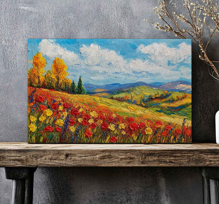 Tableau paysages champ coloré - TenStickers