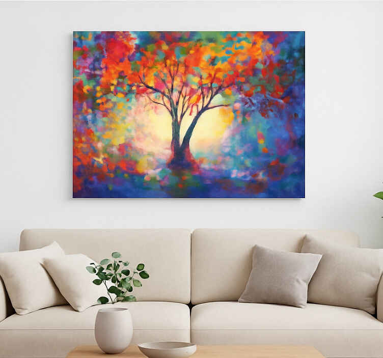 tableau déco salon arbre de vie multicolore - TenStickers