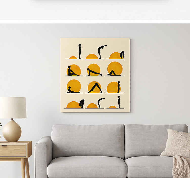 Leinwandbild Sport sonnen-yoga-positionen - TenStickers