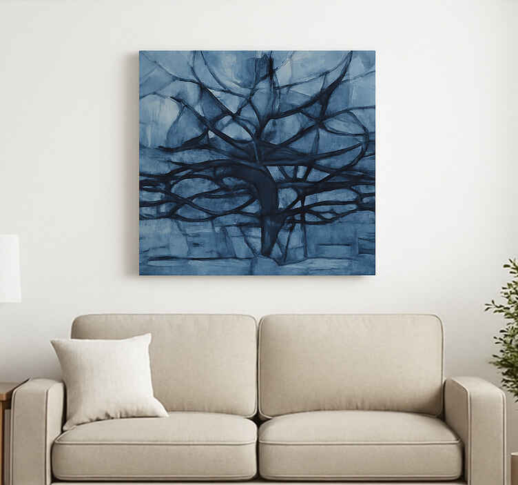 Tableau arbres conception de nuances de gris - TenStickers