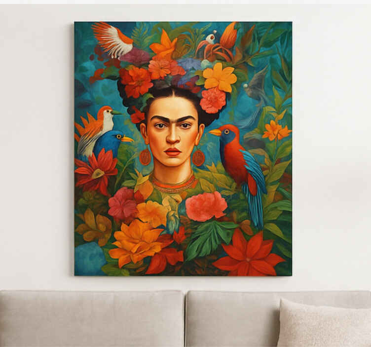 Obraz artystyczny frida kahlo egzotyczne ptaki - TenStickers