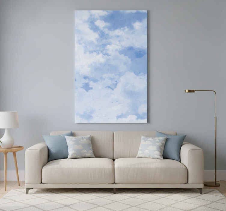 Blue canvas print soft blue sky texture - TenStickers