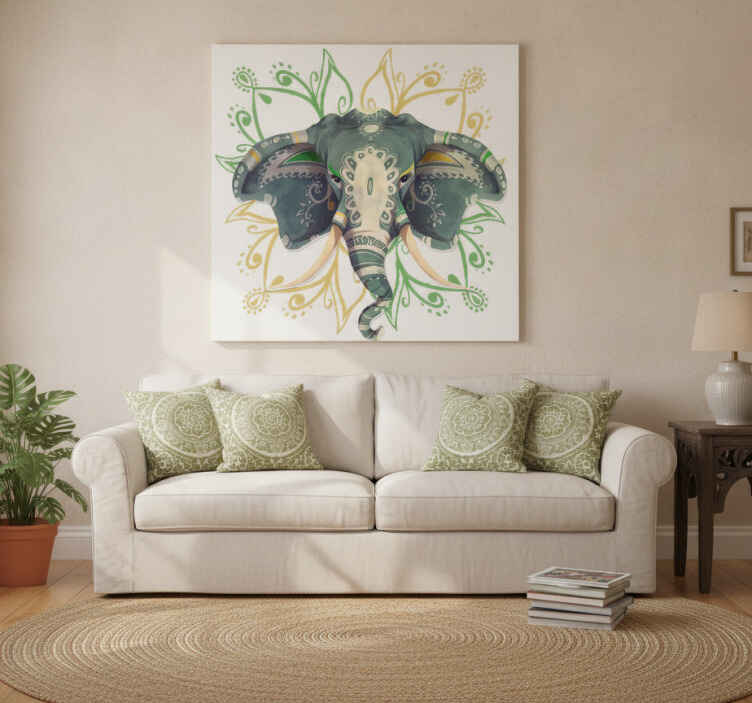 Wandbild elefant vinilo mandala elefant - TenStickers
