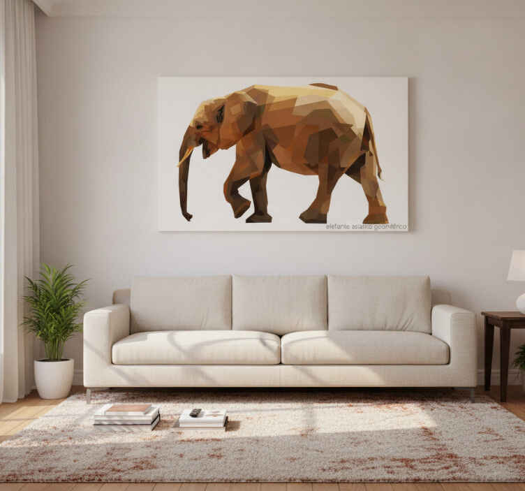 Wandbild elefant geometrischer asiatischer elefant - TenStickers