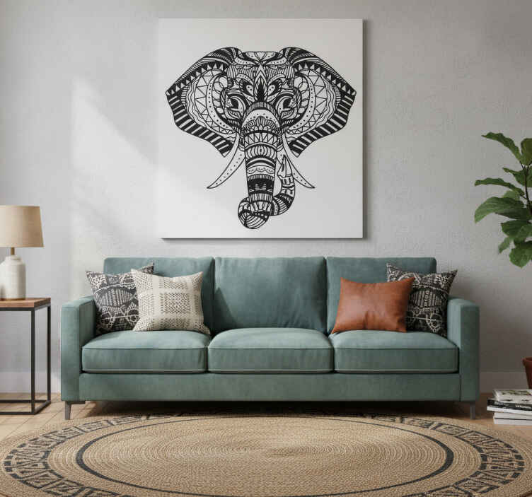 Wandbild elefant im ethnischen stil - TenStickers