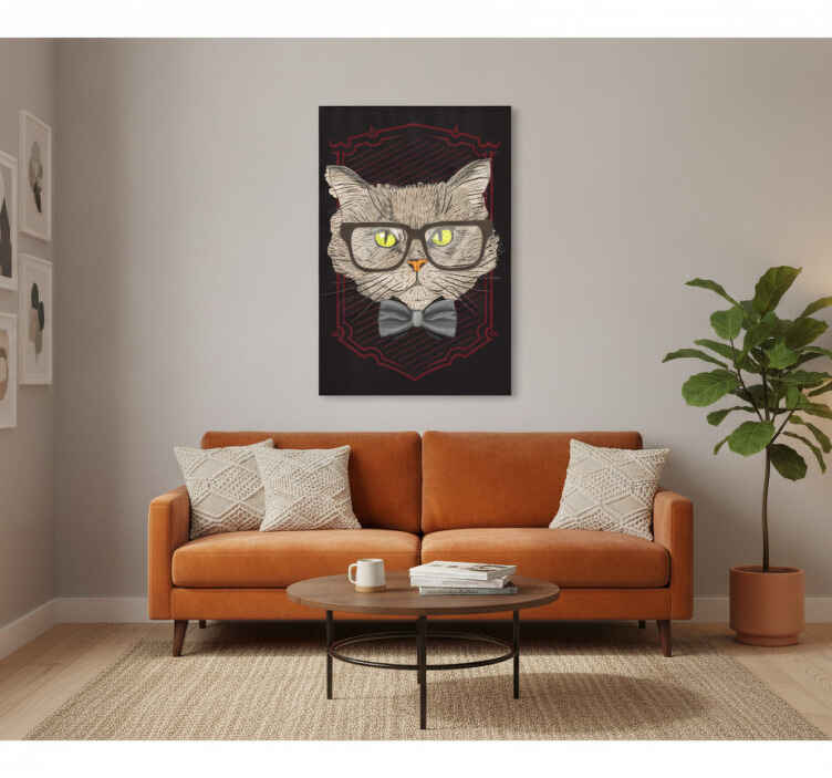 Wandbilder katzen mit brille - TenStickers