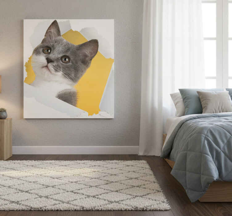 Cuadro de gatos sticker de gato 3d - TenVinilo