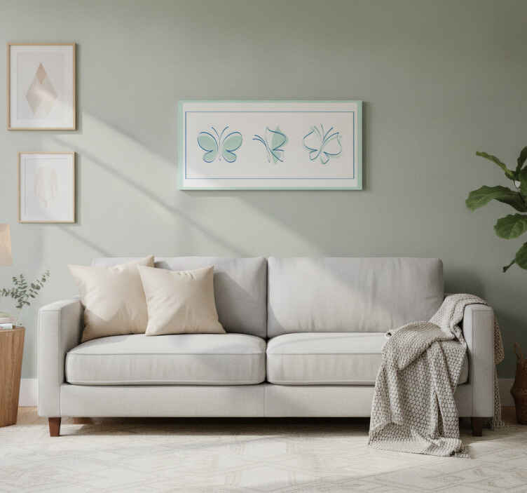 Butterfly canvas silhouetted tile butterflies - TenStickers