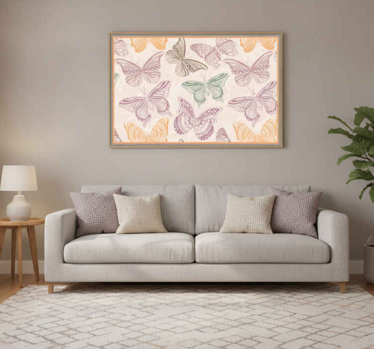 Tableau papillons colorés ornementaux - TenStickers