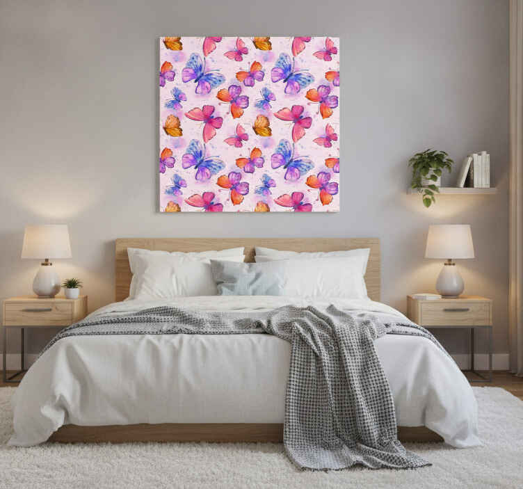 Tableau papillons aquarelle colorée - TenStickers