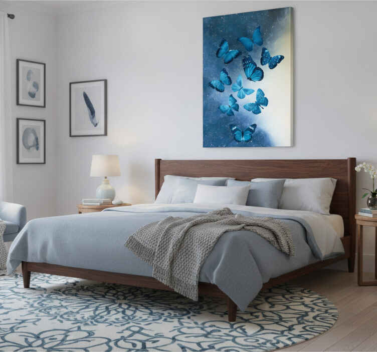 Tableau papillons bleus majestueux - TenStickers
