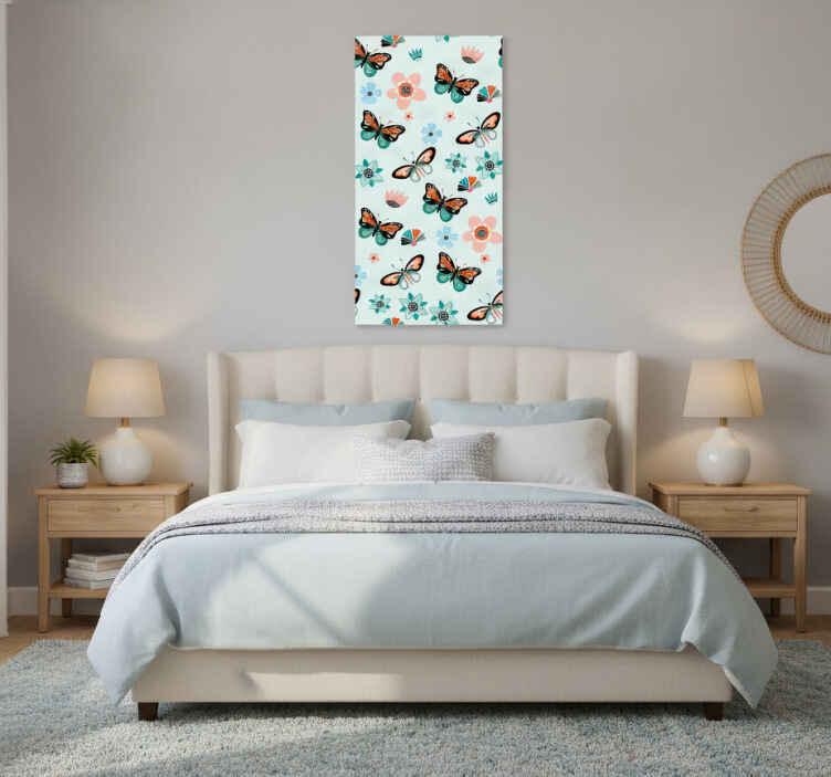 Tableau papillons et fleurs - TenStickers