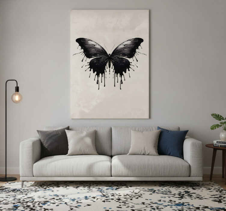 Tableau papillons grandes ailes noires - TenStickers
