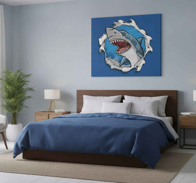 Tableau poissons requin 3d - TenStickers