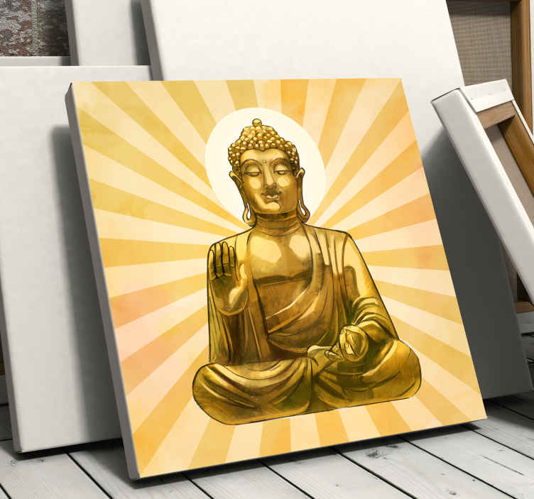 Tenstickers Canvas schilderij Gouden boeddha