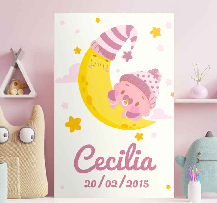 Bebe Nombre Y Datos Nursery Canvas Tenstickers