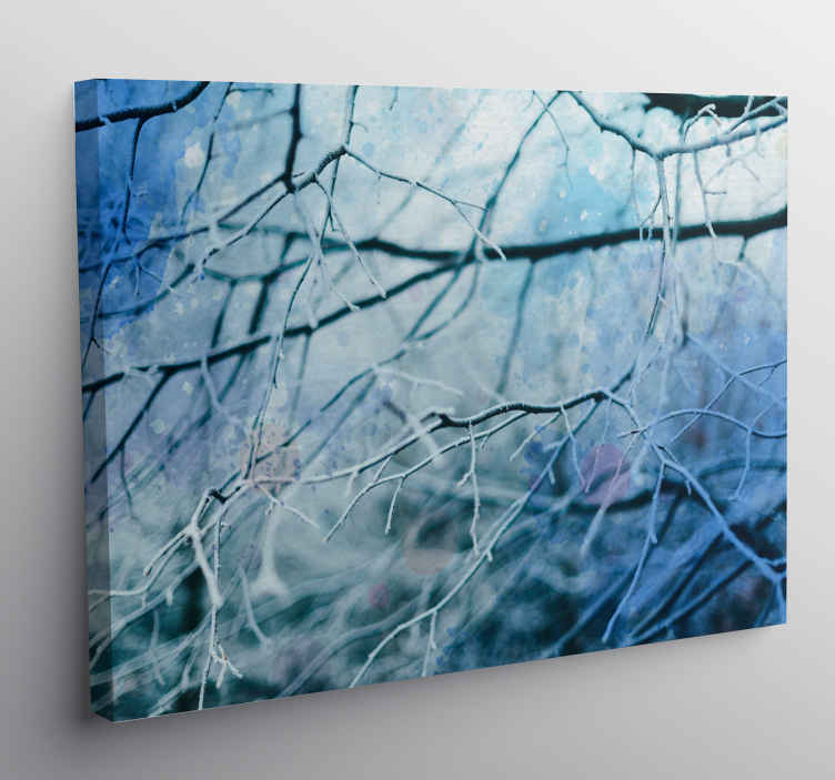 bol.com | Foto van bomen in de mist tijdens de winter canvas 60x40 cm -  Foto print op Canvas...
