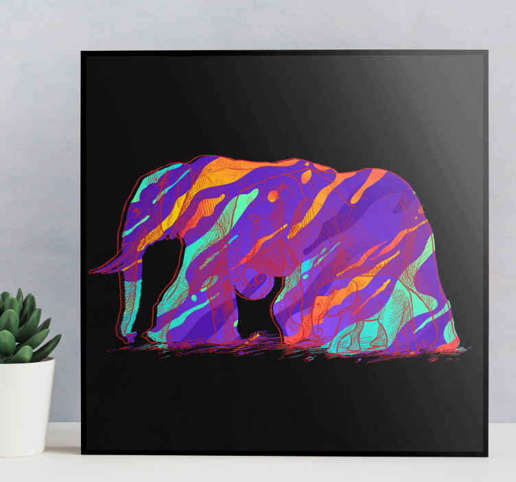 Cuadro de elefantes arte en silueta de elefante - TenVinilo