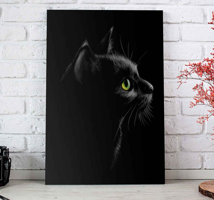 Black Cat in a Garden Canvas Print