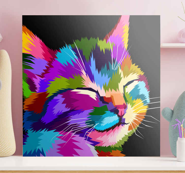 Wonderbaarlijk Broer Fietstaxi Canvas schilderij katten Regenboog kat - TenStickers