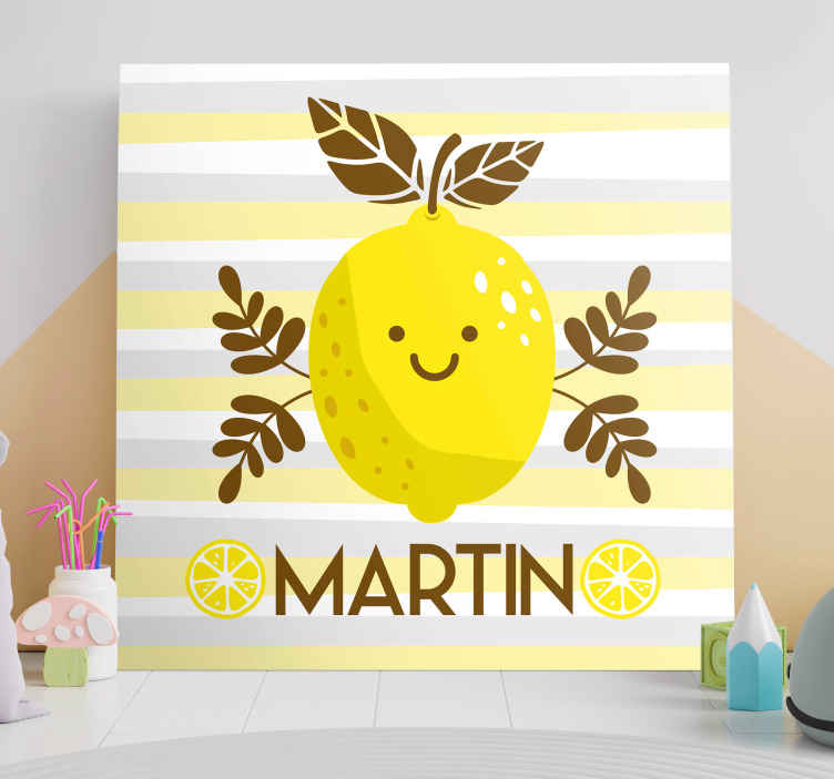 Hymyilevä sitruuna canvas taulu - Tenstickers