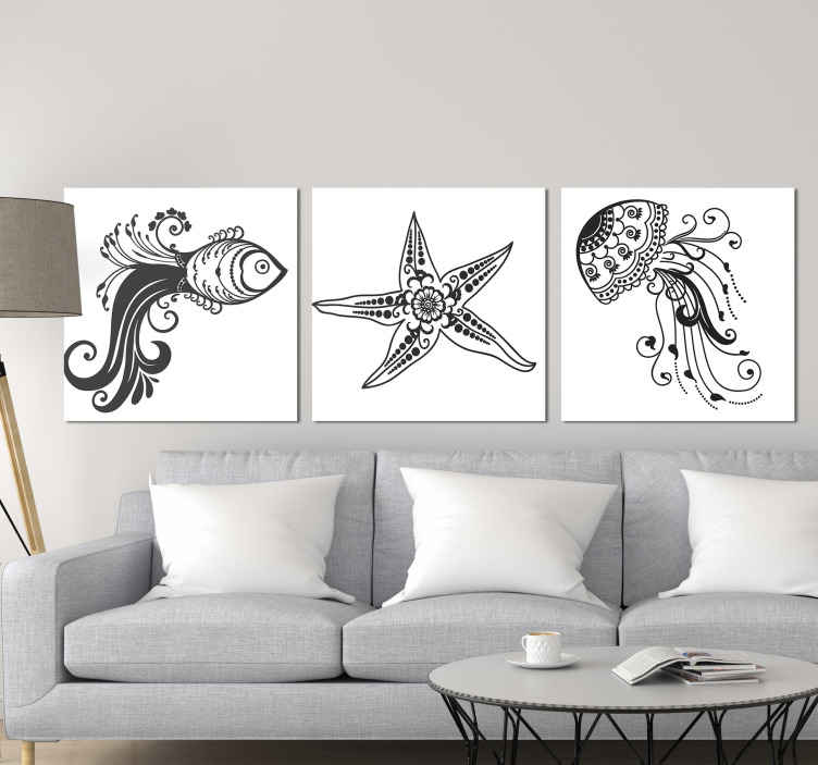 Amazing coletion of fish canvas prints TenStickers