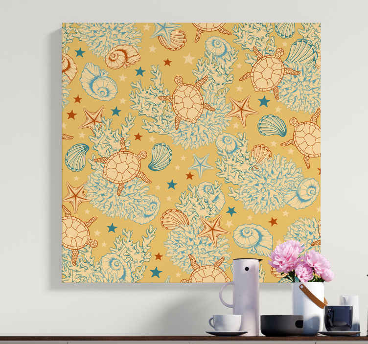 Quadro náutico padrão de tartaruga marinha - TenStickers