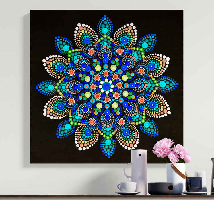 Mandala colourful dots mandala print wall art