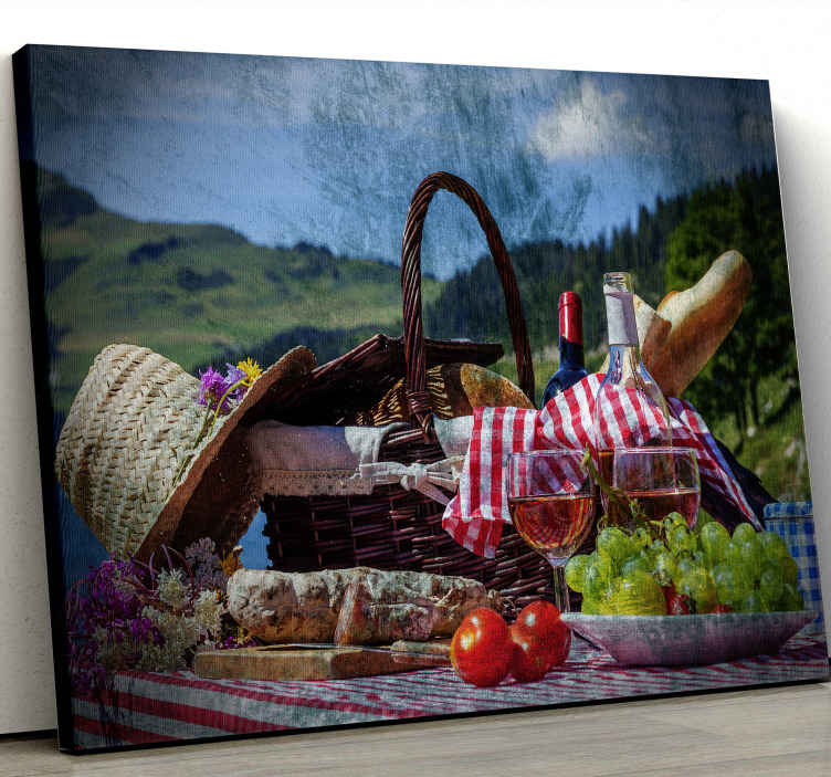 Cuadro bodegones Picnic de montaña - TenVinilo