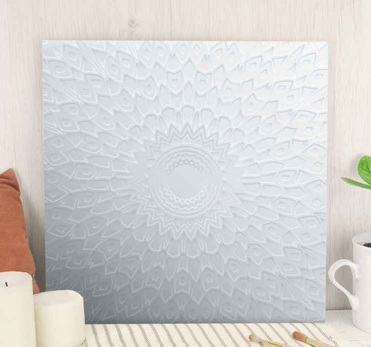 Download 3d White Mandala Modern Canvas Wall Art Tenstickers