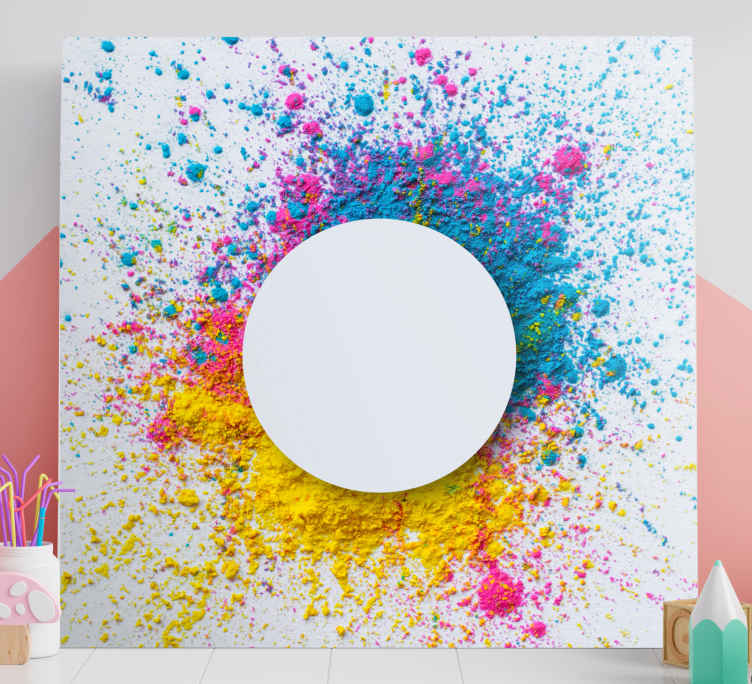 Multicolor splash abstract framed wall art