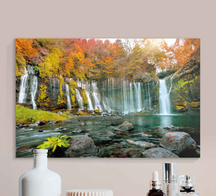 - für TenStickers Wasserfall Landschaft wohnzimmer Leinwandbild