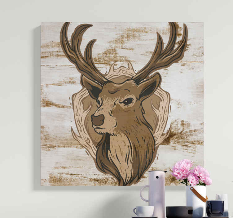 Details about   Animal canvas wall art stag/deer stylised 
