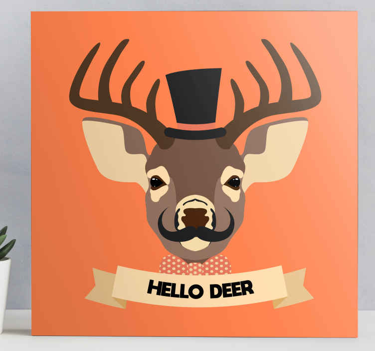 Hello Deer Stag Canvas Prints - Tenstickers