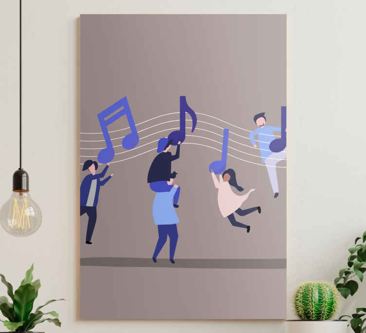 Dancing with song notes Music canvas art - TenStickers