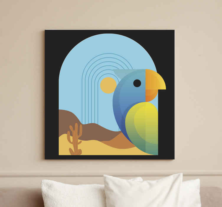 Canvas schilderij Abstracte papegaai bij zonsondergang - TenStickers