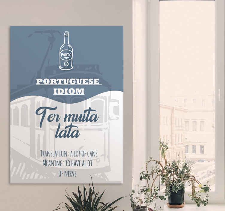 Quadro frase Português dizendo que tradução deve ser brincadeira - TenStickers