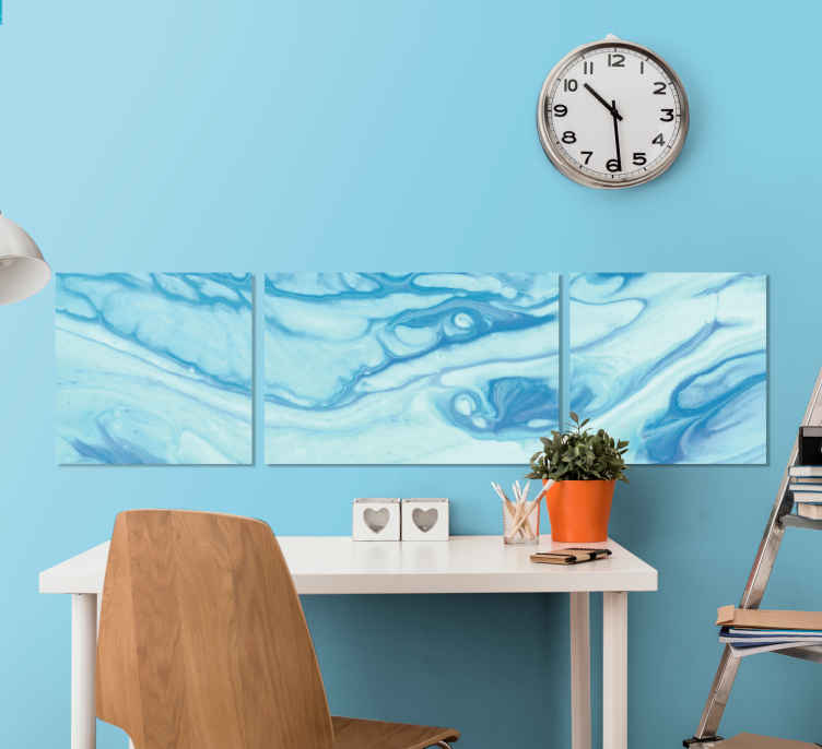 Cuadro decorativo moderno Efecto de agua azul degradado