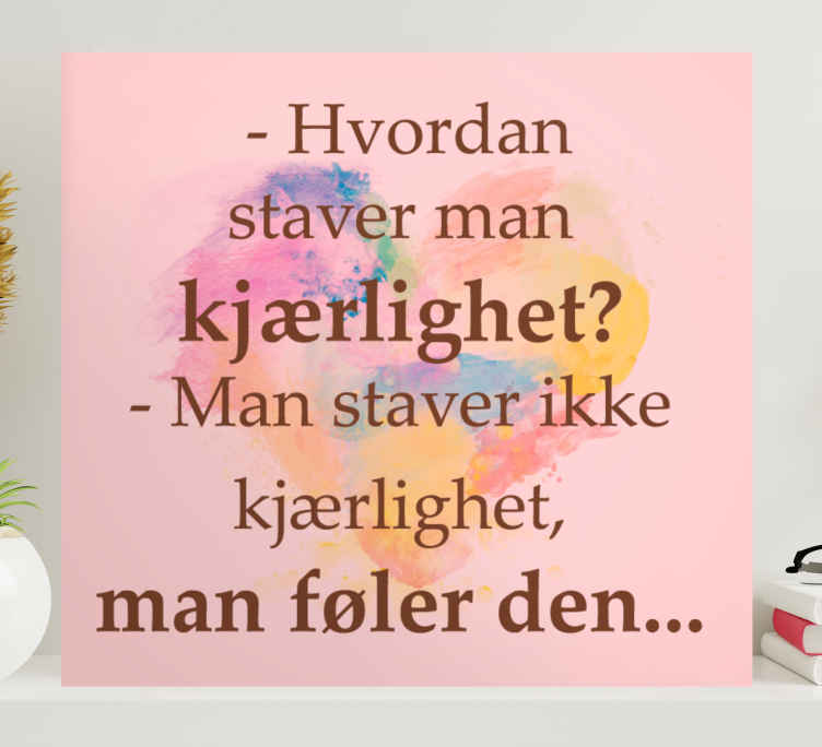 Hvordan staver man kjærlighet lerretsbilde - Tenstickers