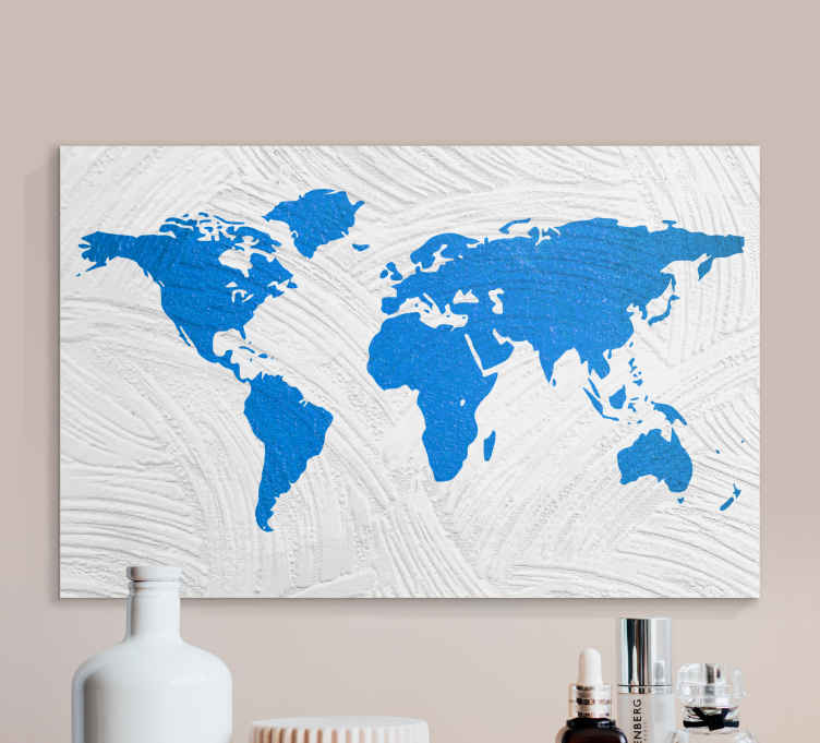 Quadro Mapa Mundi Azul Tenstickers